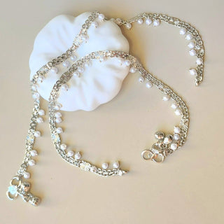 Francesca Silver Plated Anklets / Payal - ECLAT INDIAN JEWELSAnklets (Payal)Silver