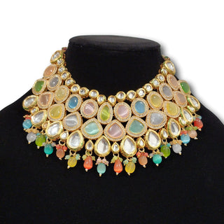 Freya Complete Bridal Multicolour CZ Kundan Set - ECLAT INDIAN JEWELSNecklace SetsMulticolour