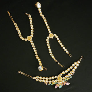 Freya Complete Bridal Multicolour CZ Kundan Set - ECLAT INDIAN JEWELSNecklace SetsMulticolour