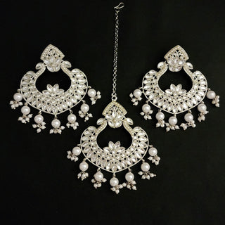 Gabriella Silver Tikka Set - ECLAT INDIAN JEWELSTikka SetsSilver