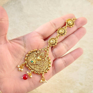Gemma Multicolour Gold Maang Tikka - ECLAT INDIAN JEWELSMaang TikkaGold