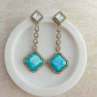 Genelia Light Blue Earrings - ECLAT INDIAN JEWELSEarringsBlue