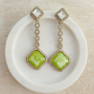 Genelia Light Green Earrings - ECLAT INDIAN JEWELSEarringsGreen