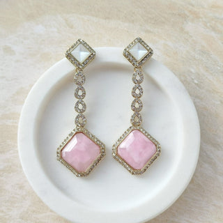 Genelia Light Pink Earrings - ECLAT INDIAN JEWELSEarringsPink