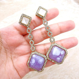 Genelia Light Purple Earrings - ECLAT INDIAN JEWELSEarringsPurple