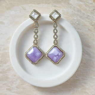 Genelia Light Purple Earrings - ECLAT INDIAN JEWELSEarringsPurple