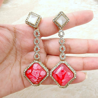 Genelia Magenta Pink Earrings - ECLAT INDIAN JEWELSEarringsPink