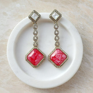 Genelia Magenta Pink Earrings - ECLAT INDIAN JEWELSEarringsPink