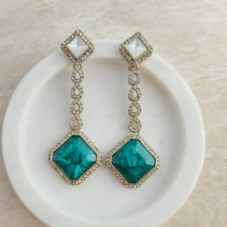 Genelia Marine Blue Earrings - ECLAT INDIAN JEWELSEarringsBlue