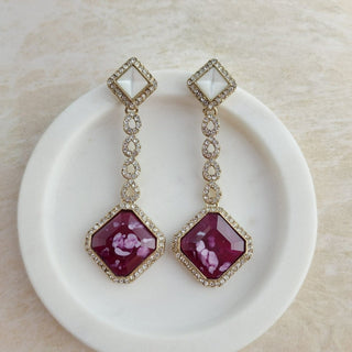 Genelia Purple Earrings - ECLAT INDIAN JEWELSEarringsPurple