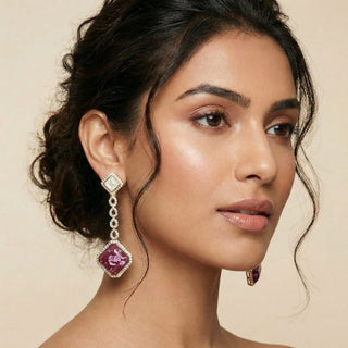 Genelia Purple Earrings - ECLAT INDIAN JEWELSEarringsPurple