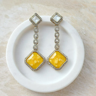 Genelia Yellow Earrings - ECLAT INDIAN JEWELSEarringsYellow