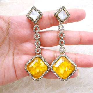 Genelia Yellow Earrings - ECLAT INDIAN JEWELSEarringsYellow