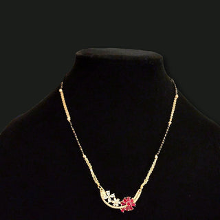 Genevie Magenta Pink Mangal Sutra Necklace - ECLAT INDIAN JEWELSMangalsutraPink