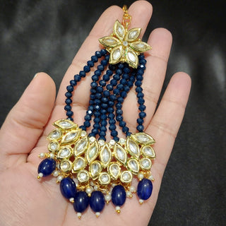 Gia Kundan Passa (9 Colours) - ECLAT INDIAN JEWELSPassa (Jhoomer)Blue