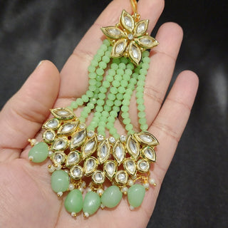 Gia Kundan Passa (9 Colours) - ECLAT INDIAN JEWELSPassa (Jhoomer)Mint Green