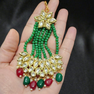 Gia Kundan Passa (9 Colours) - ECLAT INDIAN JEWELSPassa (Jhoomer)Multi (Red)