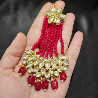 Gia Kundan Passa (9 Colours) - ECLAT INDIAN JEWELSPassa (Jhoomer)Red