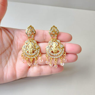 Gianna Light Pink Gold Jadau Necklace Set - ECLAT INDIAN JEWELSNecklace SetsBeige