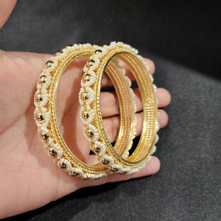 Gigi Gold Bangles (Pair) (2.6, 2.8) - ECLAT INDIAN JEWELSBangle, Kadas & Bracelets2.6