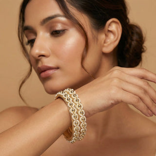 Gigi Gold Bangles (Pair) (2.6, 2.8) - ECLAT INDIAN JEWELSBangle, Kadas & Bracelets2.6