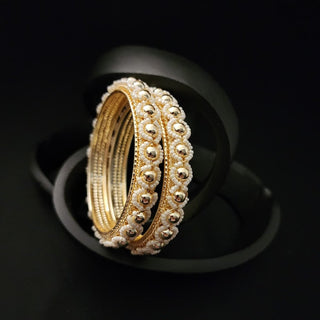 Gigi Gold Bangles (Pair) (2.6, 2.8) - ECLAT INDIAN JEWELSBangle, Kadas & Bracelets2.6