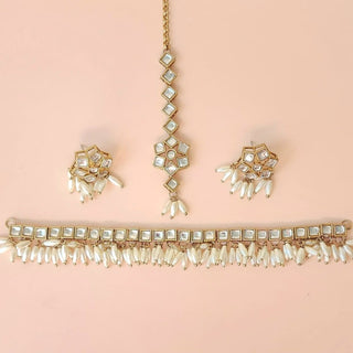 Giselle White Kundan Choker Set - ECLAT INDIAN JEWELSChoker setsWhite