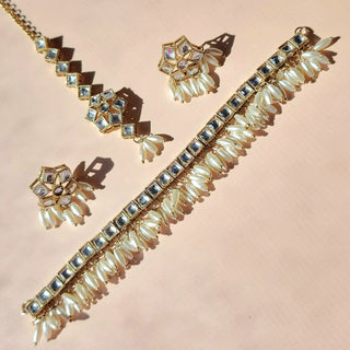 Giselle White Kundan Choker Set - ECLAT INDIAN JEWELSChoker setsWhite
