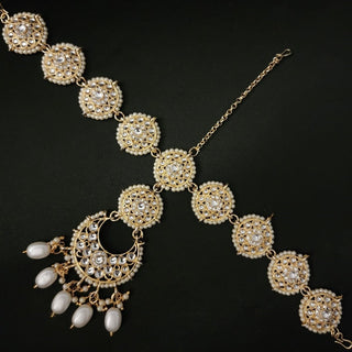 Giselle White Kundan Sheesh Phool / Matha Patti - ECLAT INDIAN JEWELSMatha Patti, Sheesh PhoolWhite