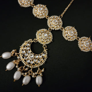 Giselle White Kundan Sheesh Phool / Matha Patti - ECLAT INDIAN JEWELSMatha Patti, Sheesh PhoolWhite