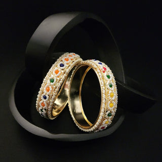 Gloria Multicolour Bangles (Pair) (2.6, 2.8) - ECLAT INDIAN JEWELSBangle, Kadas & Bracelets2.6