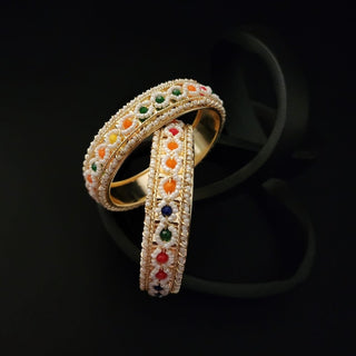 Gloria Multicolour Bangles (Pair) (2.6, 2.8) - ECLAT INDIAN JEWELSBangle, Kadas & Bracelets2.6