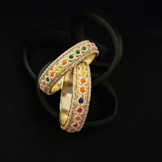 Gloria Multicolour Bangles (Pair) (2.6, 2.8) - ECLAT INDIAN JEWELSBangle, Kadas & Bracelets2.6
