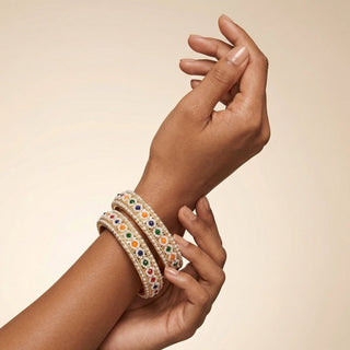 Gloria Multicolour Bangles (Pair) (2.6, 2.8) - ECLAT INDIAN JEWELSBangle, Kadas & Bracelets2.6