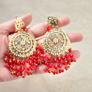 Gloria Red Jadau Tikka Set - ECLAT INDIAN JEWELSTikka SetsRed