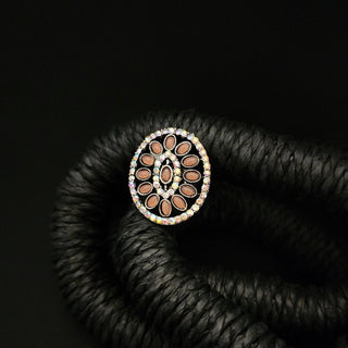 Grace Peach Diamante Ring - ECLAT INDIAN JEWELSRingsPeach