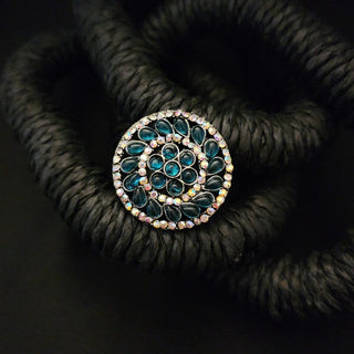 Grace Teal Green Diamante Ring - ECLAT INDIAN JEWELSRingsGreen