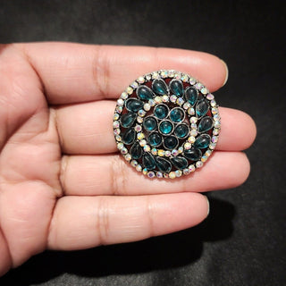 Grace Teal Green Diamante Ring - ECLAT INDIAN JEWELSRingsGreen