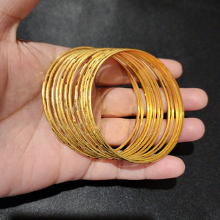 Gracey 20k Gold Plated Bangle Set (Set of 10) (2.8) - ECLAT INDIAN JEWELSBangle, Kadas & Bracelets2.6
