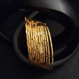 Gracey 20k Gold Plated Bangle Set (Set of 10) (2.8) - ECLAT INDIAN JEWELSBangle, Kadas & Bracelets2.6