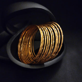 Gracey 20k Gold Plated Bangle Set (Set of 10) (2.8) - ECLAT INDIAN JEWELSBangle, Kadas & Bracelets2.6