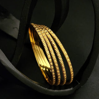 Gracie 20k Gold Plated Bangle Set (Set of 4) (2.4, 2.6, 2.8 & 2.10 Available) - ECLAT INDIAN JEWELSBangle, Kadas & Bracelets2.6