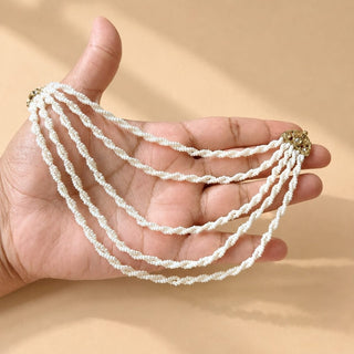 Hannah White Baahubali Earring Sahara Hair Chains - ECLAT INDIAN JEWELSEarringsWhite