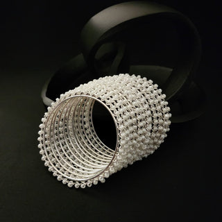 Hannah White Silver Bangles (Set of 10) (2.4, 2.6, 2.8) - ECLAT INDIAN JEWELSBangle, Kadas & Bracelets2.4