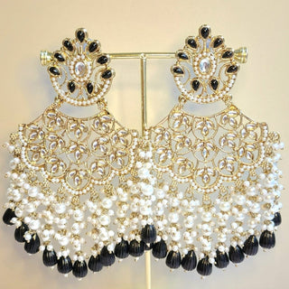Hazel Black Kundan Earrings - ECLAT INDIAN JEWELSEarringsBlack