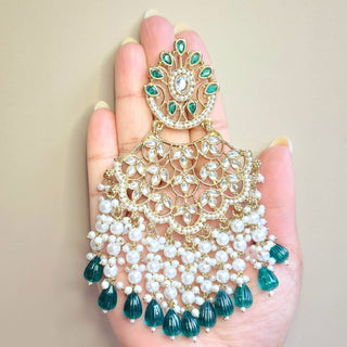 Hazel Green Kundan Earrings - ECLAT INDIAN JEWELSEarringsGreen