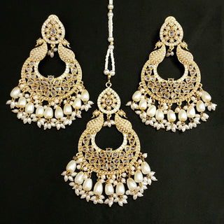 Hazel White Polki Tikka Set - ECLAT INDIAN JEWELSTikka SetsWhite