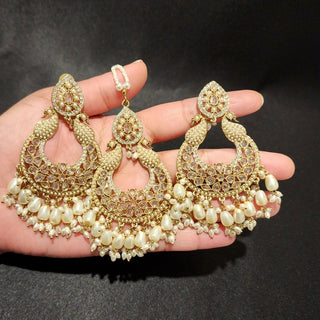 Hazel White Polki Tikka Set - ECLAT INDIAN JEWELSTikka SetsWhite