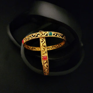 Heather Gold Bangle Set (Pair) (2.4, 2.6, 2.8) - ECLAT INDIAN JEWELSBangle, Kadas & Bracelets2.4