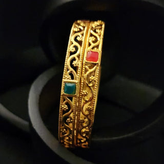 Heather Gold Bangle Set (Pair) (2.4, 2.6, 2.8) - ECLAT INDIAN JEWELSBangle, Kadas & Bracelets2.4